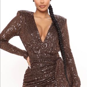 ✨Beautiful Brown Sequin Party Dress✨